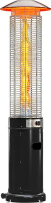 Produktbild von GGM Möbel International FINA Gas Heizpilz, Schwarz, 1.8m, 11kW, für Propan/Butan, Stahl/Edelstahl, Anti-Kipp-Ventil, Piezozündung, für professionellen Einsatz