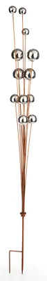 Produktbild von Kobolo Dekostecker BOULES - 209 cm Rostoptik mit Edelstahlkugeln - Beetstecker Stecker für Garten Gartendeko Garden Deco Gartennfigur Balkon Terrasse