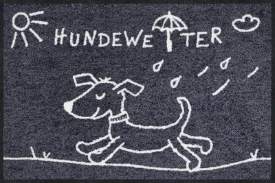 Produktbild von Salonloewe Fußmatte Hundewetter" anthrazit 50x75 cm"