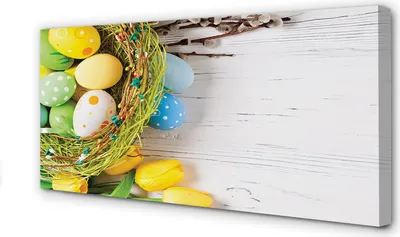 Produktbild von Leinwandbild 100x50 Wandkunst Egg-basierte Tulpen