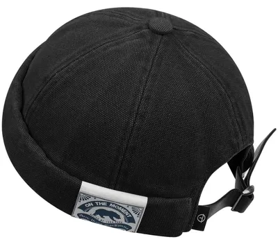 Immagine prodotto di Cappello da baseball unisex da uomo, senza visiera, regolabile, taglia 55-60 cm, colore nero, in cotone