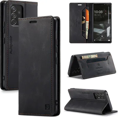 Immagine prodotto di Galaxy A53 5G Custodia a portafoglio Cover, RetroPoliuretanoCustodia in pelle Stand Cover protettiva per Samsung Galaxy A53 5G Nero