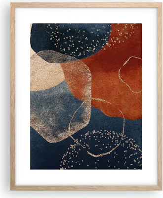Produktbild von Gerahmtes Poster - Rahmen in heller Eiche - Die Farben Formen Geometrie - 40x50 cm - Wand Bild - Wanddeko - Wandbilder - Kunstposter - Wandposter - Bilderrahmen - Bilder - Kunstdruck - P2NPA40x50-5098