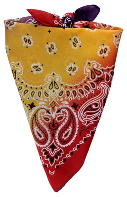 Produktbild von Bandana Tuch Paisley gelb Farbverlauf quadratisches Kopftuch