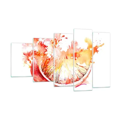 Produktbild von Bilder auf glas - Orange Obst Sommer - 100x60cm - Glasbilder - Wandbilder - Kunstdruck - zum Aufhängen bereit - Wanddekoration aus Glas - Glas Bilder - Wandbild auf Glas - 5 Teile - GEG100x60-3049