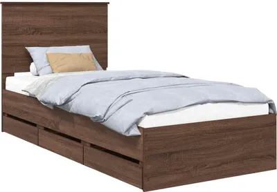 Obrázok produktu pre Rám postele so zásuvkou Hnedý dub 90 x 190 cm Inžinierske drevo