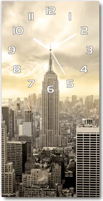 Produktbild von Wanduhr aus Glas – 30x60 cm - Glasbild - Glasuhr - Gehärtetes Glas -Manhattan New York