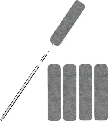 Produktbild von Microfaser-Plumeau - Staubwischer langer Griff - Reinigungshaus - Ausziehbarer Griff - 65 cm - Orange