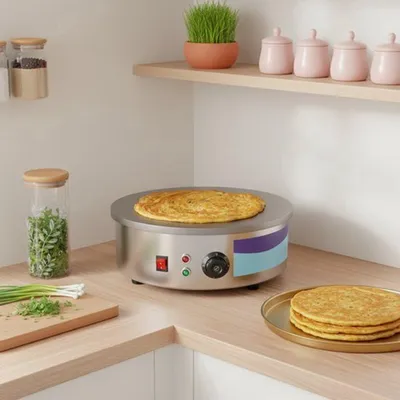 Immagine prodotto di Macchina per pancake professionale - 2800 W - 50x50 cm - Antiaderente - Piastra elettrica per crêpes