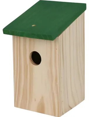 Produktbild von Nisthöhle aus Holz 12x15x22 cm - wetterfestes Vogelhaus mit 3 cm Einflugöffnung - zum Hängen oder Stellen - Nistkasten für Meisen & Singvögel - stabile Brutstätte ohne Reinigungsklappe