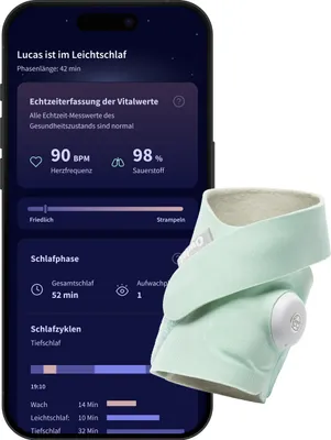 Zdjęcie produktu dla Owlet Dream Sock Miętowe - Inteligentny monitor zdrowia dla dziecka