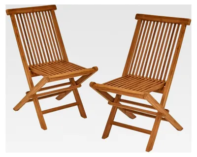 Produktbild von Klappstuhl Ela 2er Set Teak Gartenstuhl 47x43x89cm