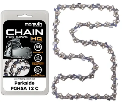 Immagine prodotto di Catena per motosega, lunghezza 10 cm, spessore 1,1 mm, passo 1/4", 28 maglie, compatibile con motosega Parkside PGHSA 12C