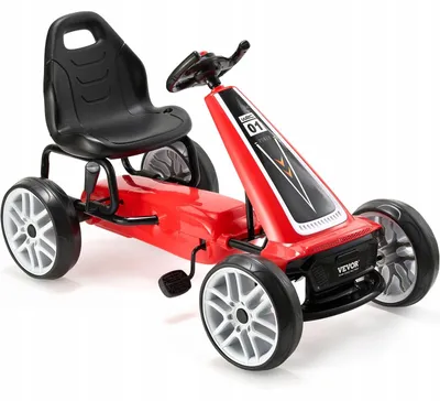 Zdjęcie produktu dla Gokart Dziecięcy Na Pedały Czerwony 5-12 Lat Regulowane Siedzisko Stabilny