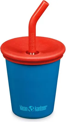 Zdjęcie produktu dla Klean 296ml Kid Kanteen®Kubek stalowy dla dzieci (pokrywka ze słomką dla dzieci)-Mykonos Blue