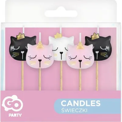 Produktbild von GoDan GoDan Geburtstagskerze Kuchendekoration - Katzenmuster 5 Stück.