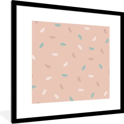 Produktbild von MuchoWow® Gerahmtes Poster Sommer - Muster - Pastell 40x40 cm - Poster mit Schwarzem Bilderrahmen Wandposter Rahmen Foto Bilder - Poster - Plakat im Rahmen