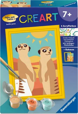 Produktbild von CreArt, Malen nach Zahlen Kinder - Neugierige Erdmännchen