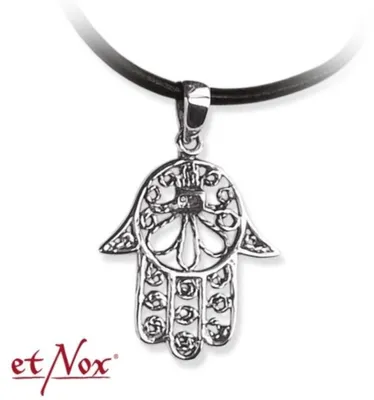 Produktbild von Hand der Fatima: Silber Amulett Anhänger mit Band