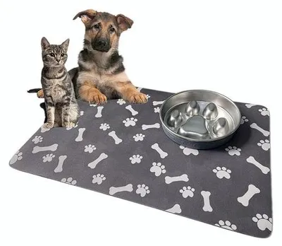 Produktbild von Azomor® Antirutsch- und superabsorbierende Fressmatte für Haustiere, 60 x 40 cm, einfach zu reinigen