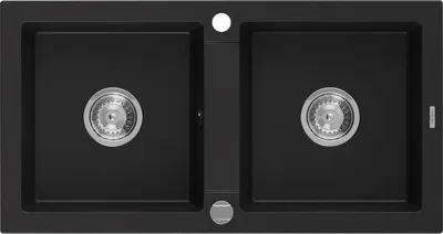 Obrázek produktu pro Mexen Mario 2-miskový granitový dřez  820 x 436 mm, Černá - 6504822000-77