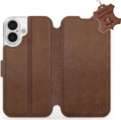 Produktbild von Echtleder Handyhülle für iPhone 16, Mobiwear Leather, Braun