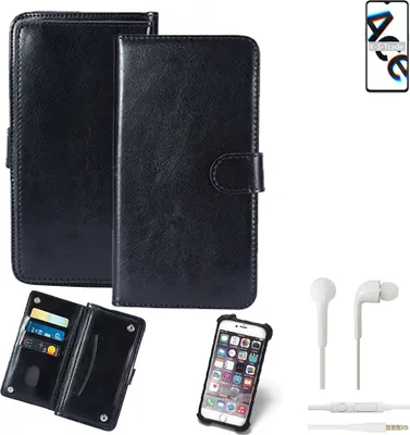 Produktbild von K-S-Trade 360° Hülle kompatibel mit Oppo Reno Ace inkl. Headphones schwarz Kunstleder Case BookCase WalletCase Kunstlederederhülle Handyhülle,