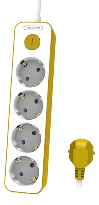 Imagen del producto de Philips - Regleta de enchufes CHP2145Y/10 - Regleta con 3 enchufes, 1,5 metros