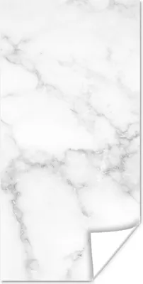 Produktbild von MuchoWow® Poster Marmor - Weiß - Grau - Luxus - Marmoroptik - Stein 60x120 cm - Wandschmuck