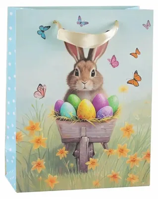 Produktbild von Idena Geschenktasche Ostern Hase braun 18x23x8cm