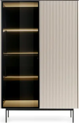 Produktbild von Vitrine, Kaschmir, 107 x 163 x 39 cm, Beige, 107 x 163 x 39 cm