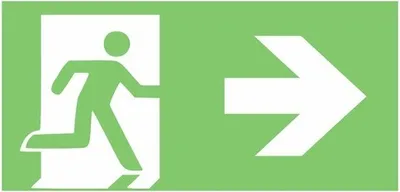 Produktbild von Schild "Fluchtweg" Pfeil rechtsweisend, nachleuchtend 300x150 mm