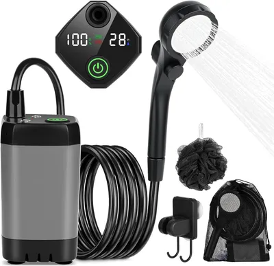 Produktbild von Campingdusche 7800 mAh, mit Pumpe, Temperaturanzeige, für Camping