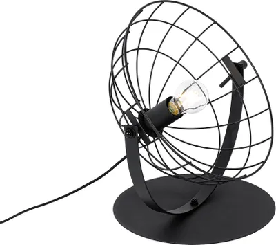 Produktbild von QAZQA - Industrie I Vintage I Industrie I Vintage I Tischlampe schwarz verstellbar - Hanze I Wohnzimmer I Schlafzimmer - Stahl Rund - LED geeignet E27