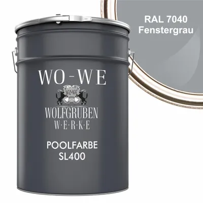Produktbild von Schwimmbadfarbe Poolfarbe Schwimmbeckenfarbe SL400 Fenstergrau ähnl. RAL 7040 - 2,5L