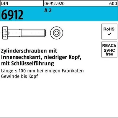 Produktbild von Reyher  6912 I6KT.Zyl.Schraube 4x 20 Edelstahl A2 (200 Stück)