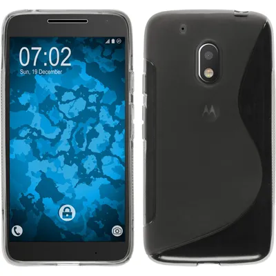 Produktbild von PhoneNatic Case kompatibel mit Motorola Moto G4 Play - grau Silikon Hülle S-Style + 2 Schutzfolien
