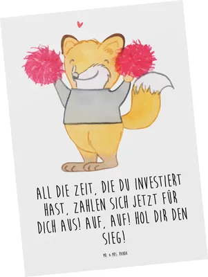 Produktbild von Mr. & Mrs. Panda Postkarte Sportliche Wettkämpfe Erfolg - Weiß - Geschenk, Ansichtskarte, Vertrauem, Zuversicht, Durchhaltevermögen, Erlebnisse, Sport, Ansichtskarten