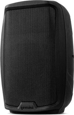 A black Gemini speaker is shown from the front on a white background.