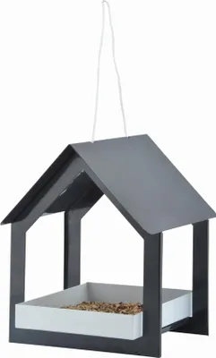 Zdjęcie produktu dla Metalowa karmidło wiszące, antracytowo-białe, 19,3 x 19,1 x 23,2 cm