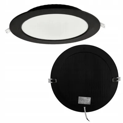 Image de Luminaire encastré circulaire noir 29,5 cm encastré LED 24W downlight Ecolight EC20466