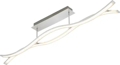 Produktbild von Briloner Geschwungene LED Deckenleuchte Alufarbig 2 x 1200lm Warmweiß