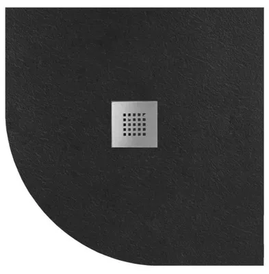 Produktbild von Gelco MITIA Gussmarmor-Duschwanne, Viertelkreis, 90x90cm, schwarz
