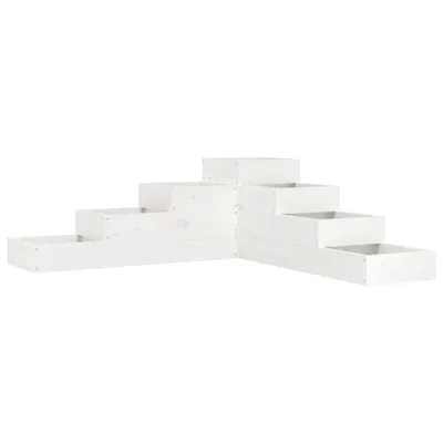 Image de vidaXL Escalier pour plantes 4 marches 106x104,5x36 cm Blanc Pin massif