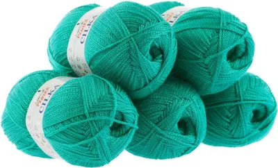500g Strickgarn CILKA by VLNIKA Klassikgarn Strickwolle mit Schimmereffekt, grasgrün
