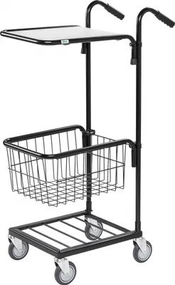 Produktbild von Kongamek Mini- Servierwagen verzinkt Ladefläche 410x355mm mit Korb und Bremse