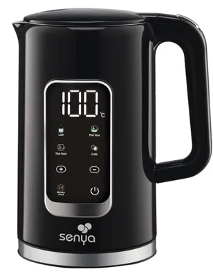 Image de Bouilloire électrique SENYA, 1,7 litre, grand écran numérique, 5 programmes automatiques