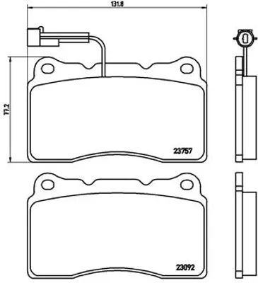 Produktbild von Brembo Bremsbelagsatz, Scheibenbremse Vorderachse P 23 115
