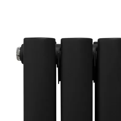 Obrázek produktu pro Oválný trubkový radiátor se zrcadlem - 1800 mm x 380 mm - černý