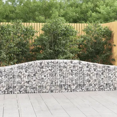 Produktbild von The Living Store Gabionen mit Hochbogen 9 Stk. 400x30x60/80 cm Verzinktes Eisen